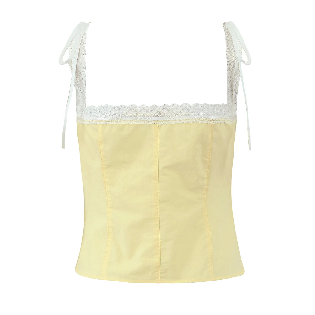 Golden Lace Ribbon Bow Corset Crop Top