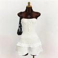 Sexy Women Knit Beach Dress Hollow Out Sleeveless Bikini Cover-Ups Mini Dress