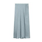Satin High Waist Midi Skirt With Flair
