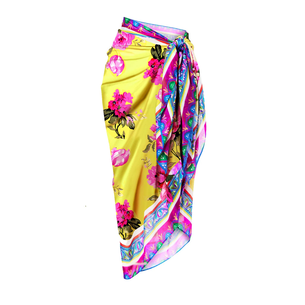 Playful Print Underwire One Piece Swimsuit With Skirt For Beach Summer Fun