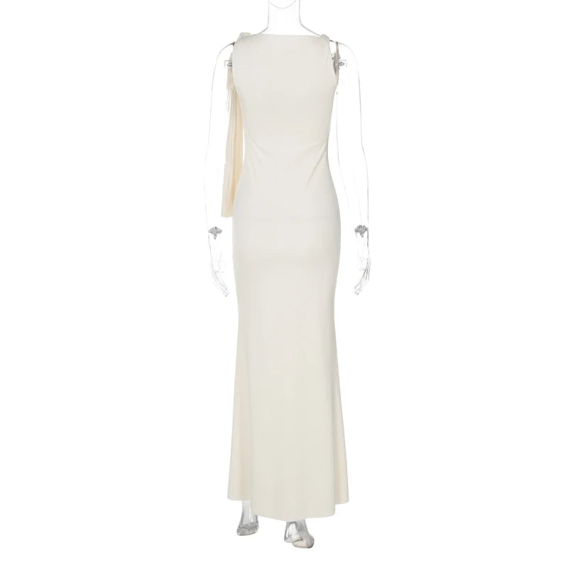 Sleeveless Bodycon Maxi Dress - Patchwork O-Neck