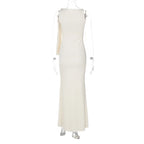 Sleeveless Bodycon Maxi Dress - Patchwork O-Neck