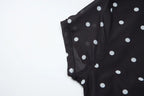Dot Print Square Neck Mesh Tee