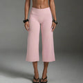 Wide Leg Capris With Sequined Detail And Elastic Waistband
