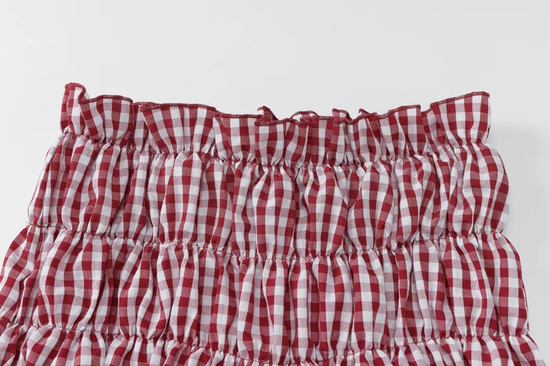 Stripe Two Piece Set With Elastic Camisole And Ruched Shorts l