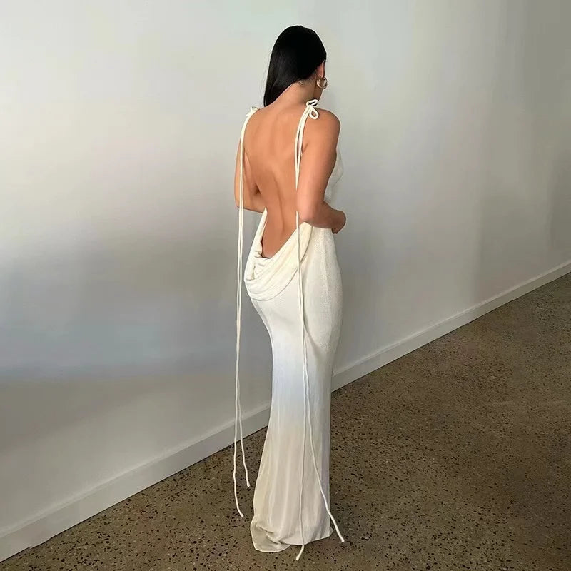 Backless Maxi Sundress With Spaghetti Straps
