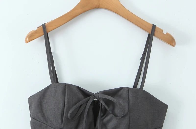 Vintage Square Collar Hollow Out Sleeeveless Cropped Top