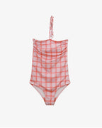 Plaid Push Up Backless One Piece Swimsuit