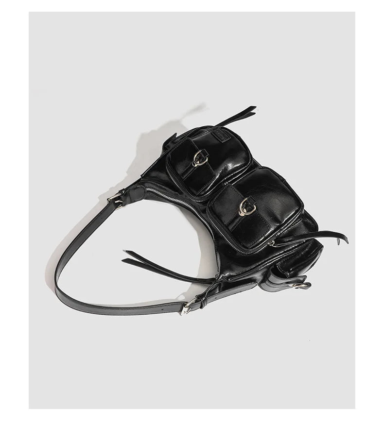 Urban Minimalist Women's Shoulder Bag in PU Leather With Zipper