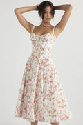 Spaghetti Strap Maxi Dress With Wrap Bow Lace Up Front Elegant Long Gown