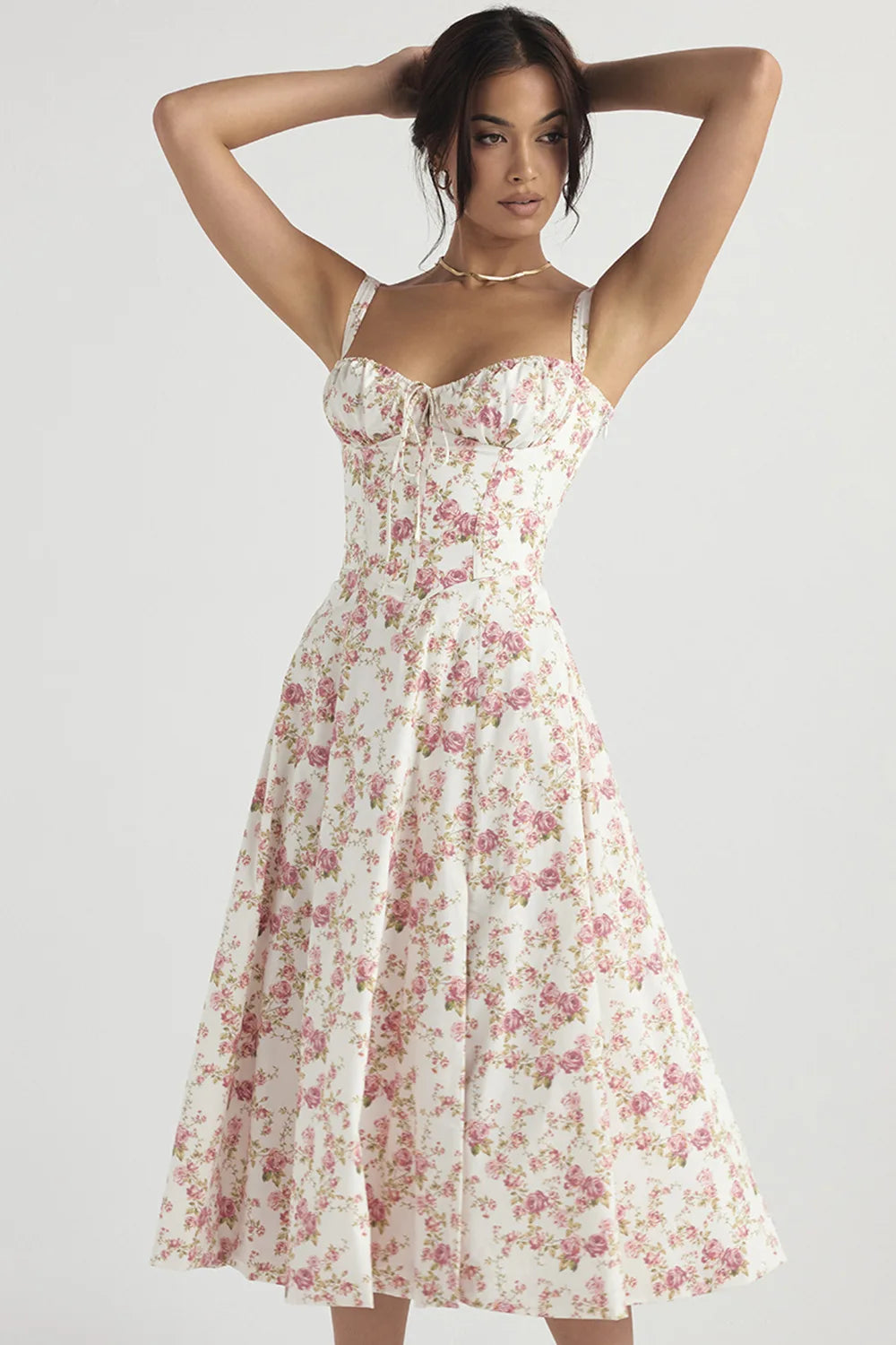 Spaghetti Strap Maxi Dress With Wrap Bow Lace Up Front Elegant Long Gown