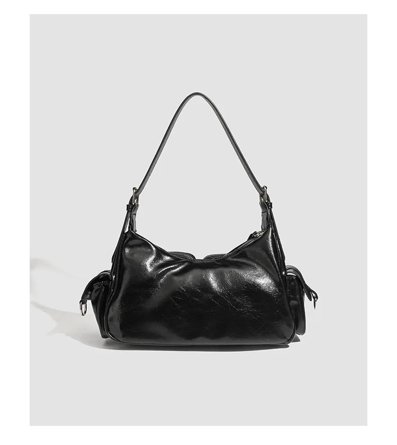 Urban Minimalist Women's Shoulder Bag in PU Leather With Zipper