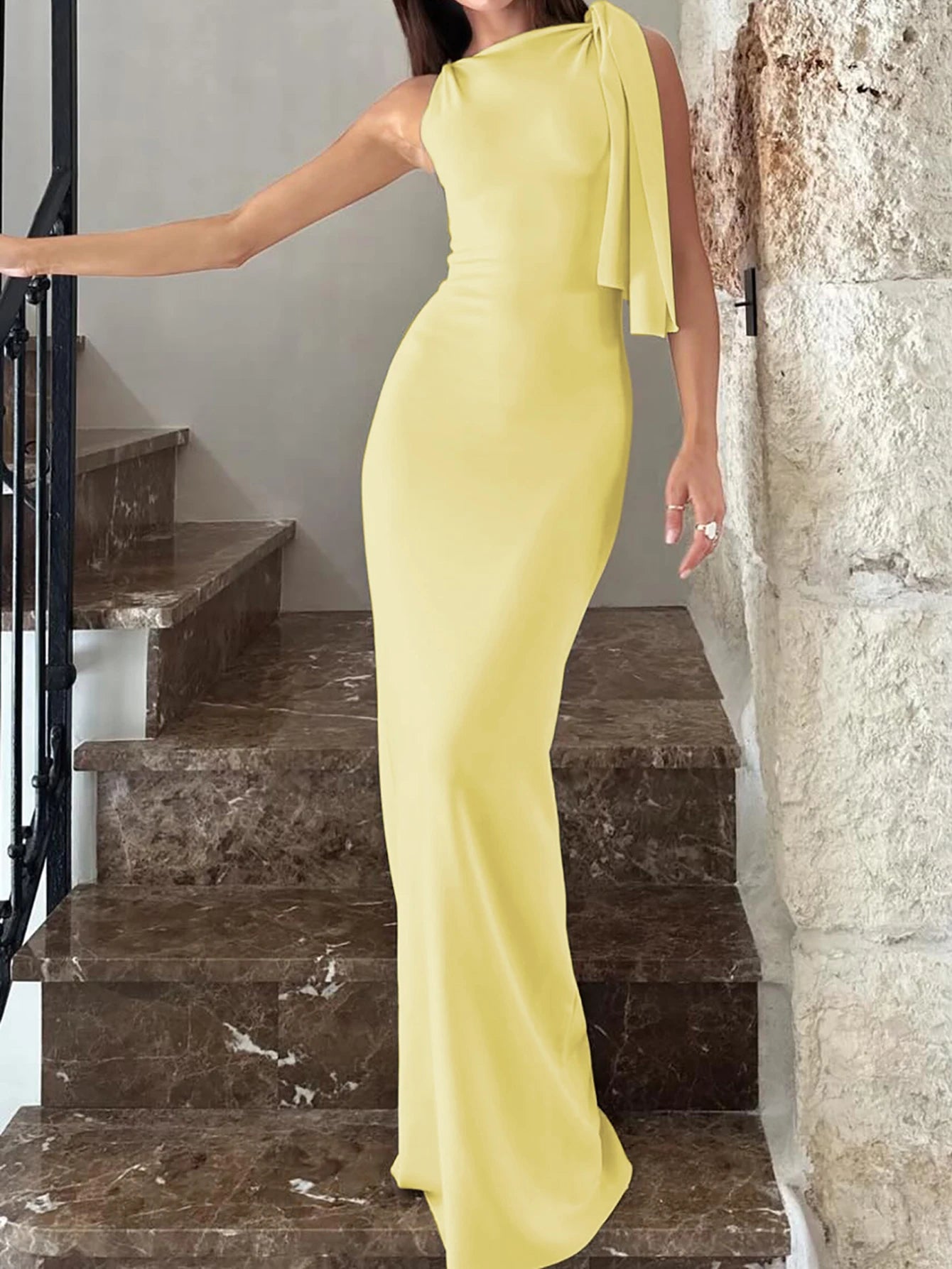 Sleeveless Bodycon Maxi Dress - Patchwork O-Neck