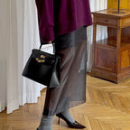 See Through High Waist Mesh Maxi Skirt