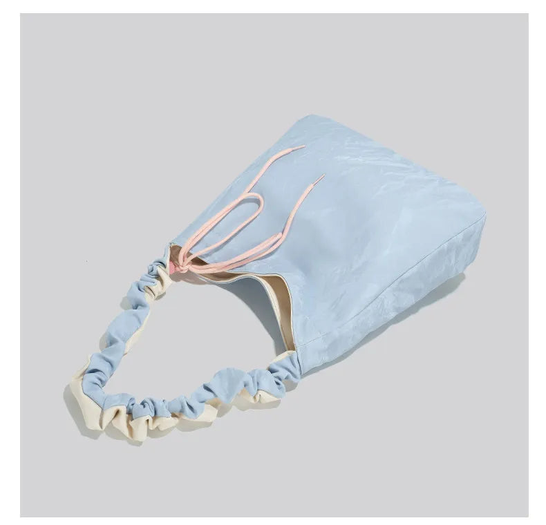 Pastel Ruched Strap Shoulder Bag