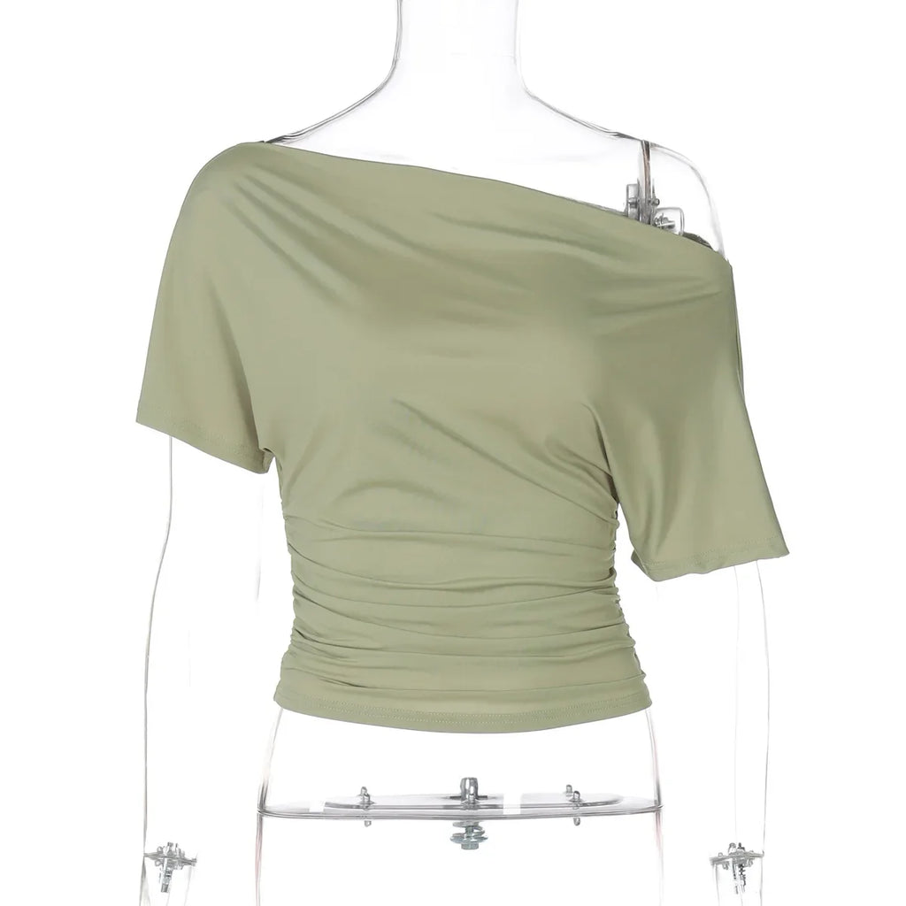 One Shoulder Summer Top For Women Slim Fit