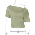 One Shoulder Summer Top For Women Slim Fit
