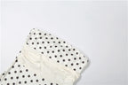 White Polka Dot Strapless Backless Tassel Bodycon Mini Dress