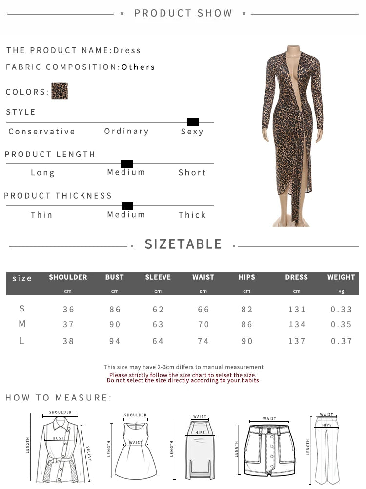 Leopard Print Ruched Deep V Neck Dress With Ribbon Tie And High Split