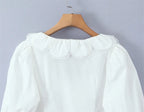 White Blouse With Peter Pan Collar Tie