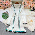 Knit Mini Dress With Ruffles