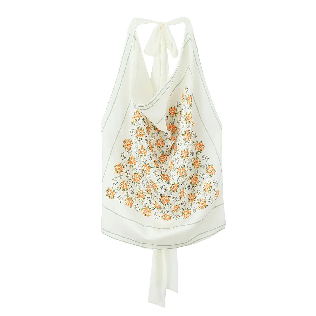Floral Smocked Backless Halter Blouse Chic Top