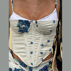 Playful Printed Vest And Trouser Set For Women Two Piece With Sleeveless Slip Top