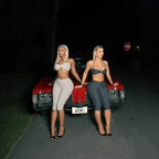 Two Piece Spaghetti Strap Crop Top And Capris Set Sleeveless Backless Look