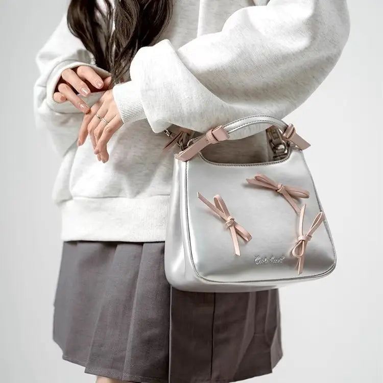 Dreamy Harajuku Bow Bucket Bag Blue Crossbody