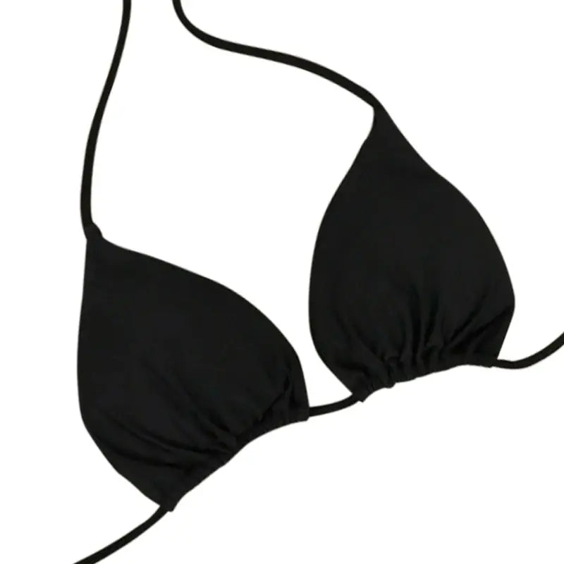 Black Bikini Set With Adjustable Neck Straps