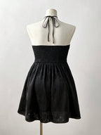 Plus Size French Jacquard Dress With V Neck And Lace Back Cutout