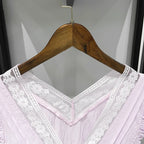 Sweet Lace V Neck Blouse With Ruffles And Flutter Sleeves