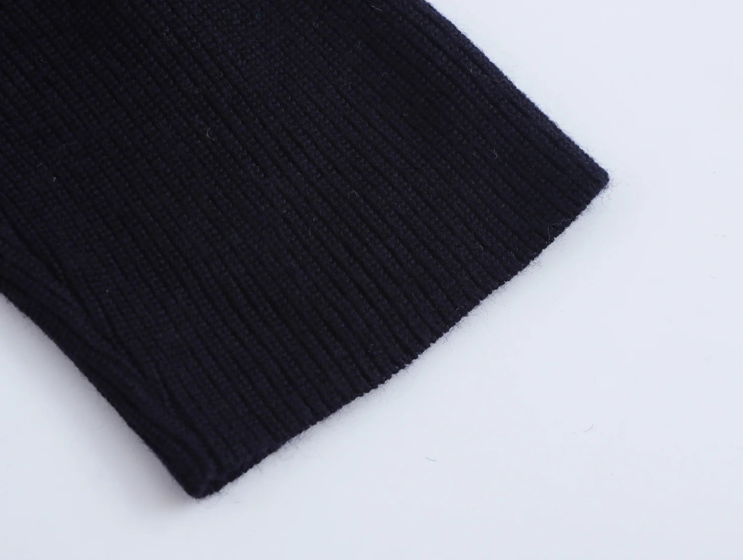 Knit Black Long Flute Dress With Buckle Detail