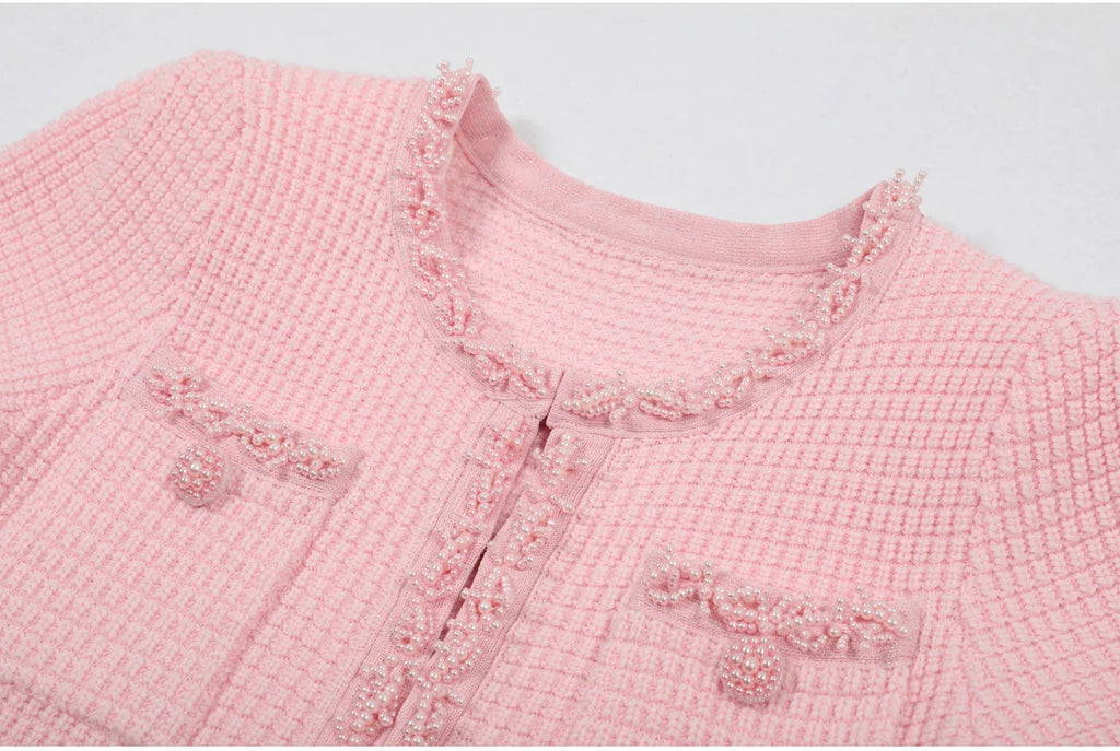 Beaded Knit A Line Dress