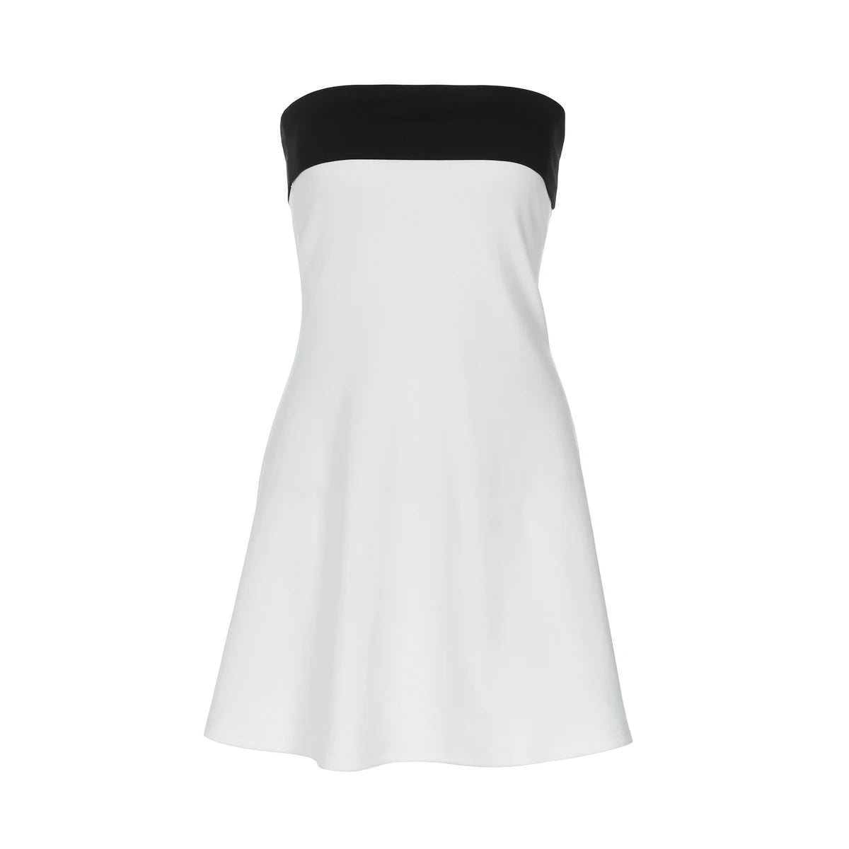 Block Strapless Patchwork Mini Dress