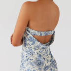 Floral Strapless Sleeveless Maxi Dress With Bodycon Silhouette