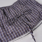 Plaid Streetwear Set With Cropped Shirt And Mini Skirt