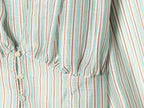 Striped Shirt With Flattering Fit Waist V Neck