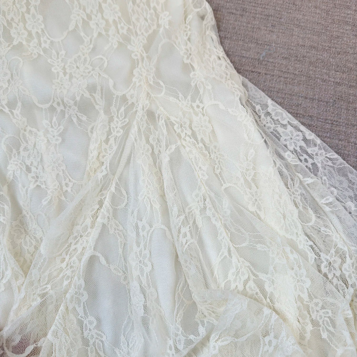 Vintage Inspired Fairy-core Lace Dress With Three Dimensional Beading