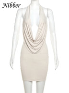 Diamond Pasted Mini Dress Strapless Deep Vneck