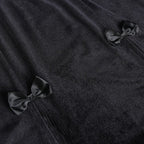 Punk High Waist Skirt With Bow Side Split Knee Length