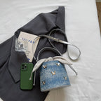 Sweet Butterfly Denim Mini Crossbody Bag