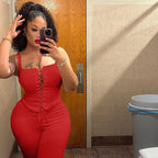Two Piece Set For Women Sleeveless Tie Front Tank Top And Capri Pants