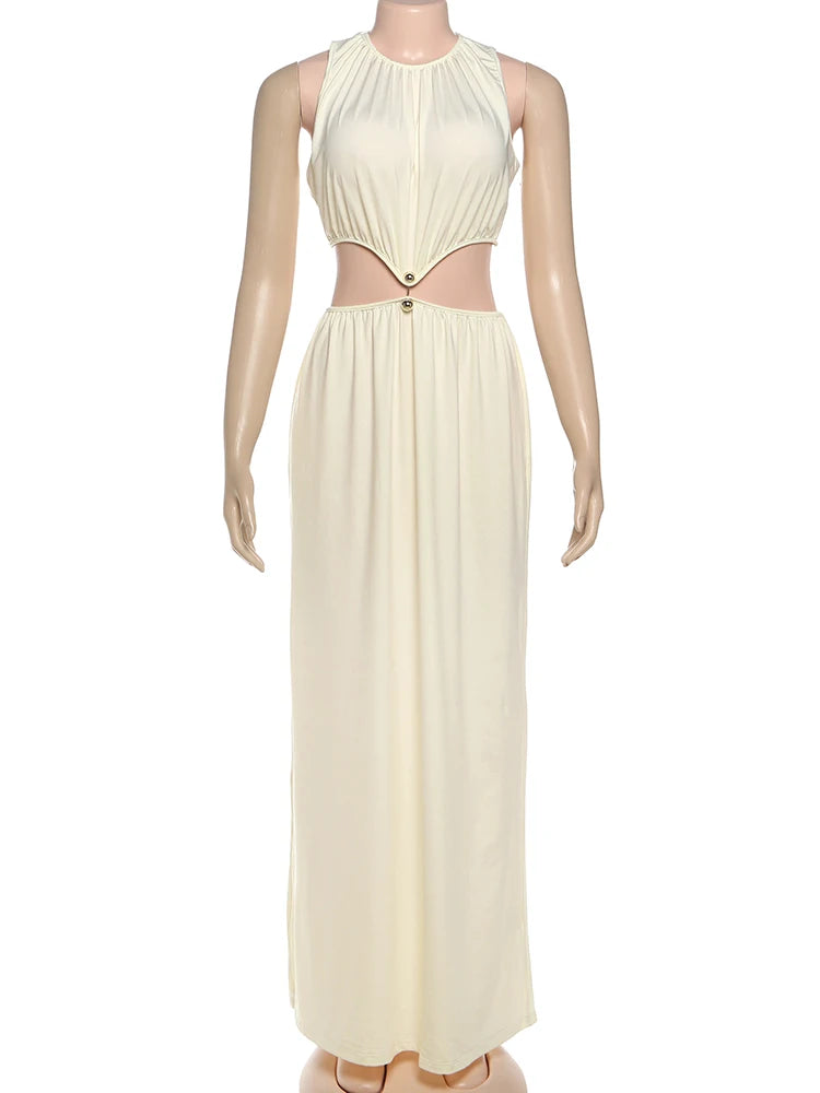 Waistless Chic Sequined Ankle Length Dress