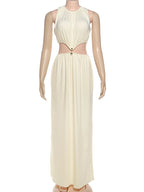 Waistless Chic Sequined Ankle Length Dress