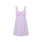 Ruffles Hem Babydoll A-line Dress Vintage Eyelet Mini Dress