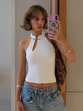 Chic Hollow Tank Top With Buckle Detail