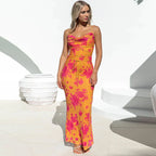 Backless Dress With Spaghetti Strap And V Neck