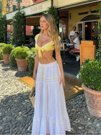 White Lace 2-Piece Maxi Skirt Set