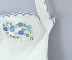 Backless Halter Embroidered White Dress For Women Elegant A Line Mini Dress